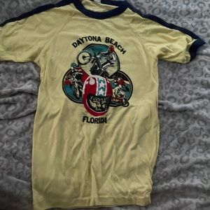 medium length yellow graphic tee